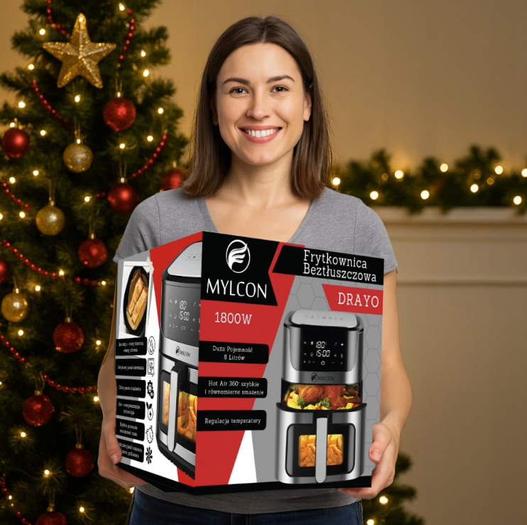 FRYTKOWNICA BEZTŁUSZCZOWA 8 LITRÓW 14 PROGRAMÓW