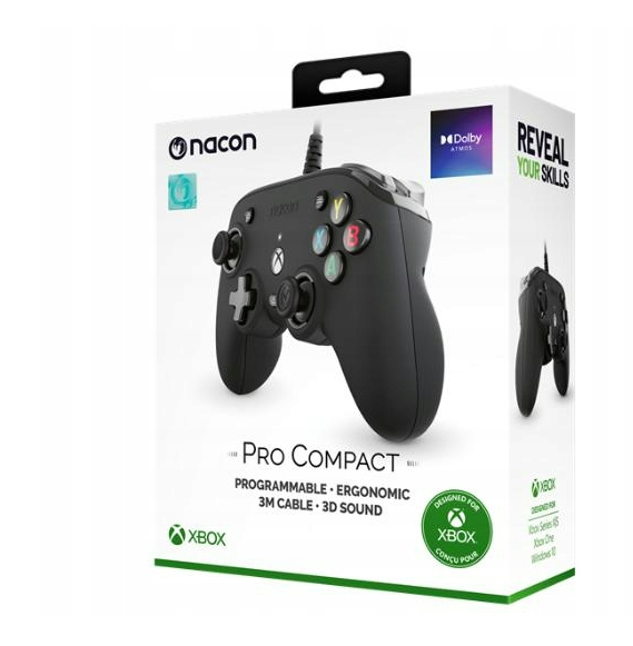 Pad Przewodowy Nacon Xbox Series Compact Pro Controller do Xbox Series X/S, Xbox One, PC Czarny