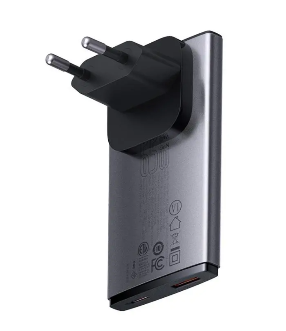 Ładowarka sieciowa Baseus GaN5 Pro Ultra-Slim Fast Charger C+U 65W wtyczka EU/UK