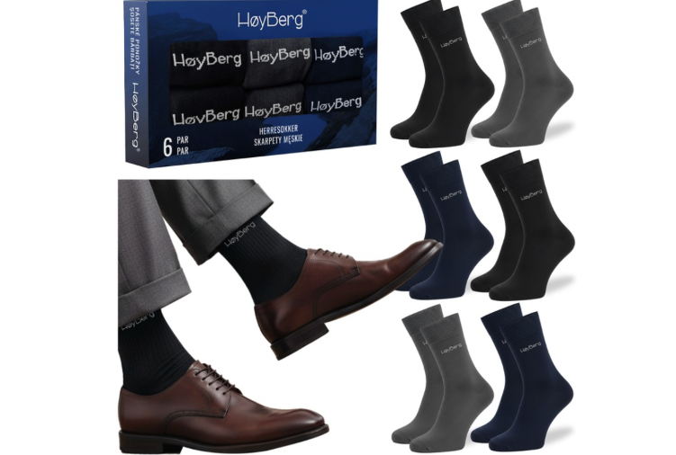 HøyBerg Skarpety Męskie Garniturowe 6 Par