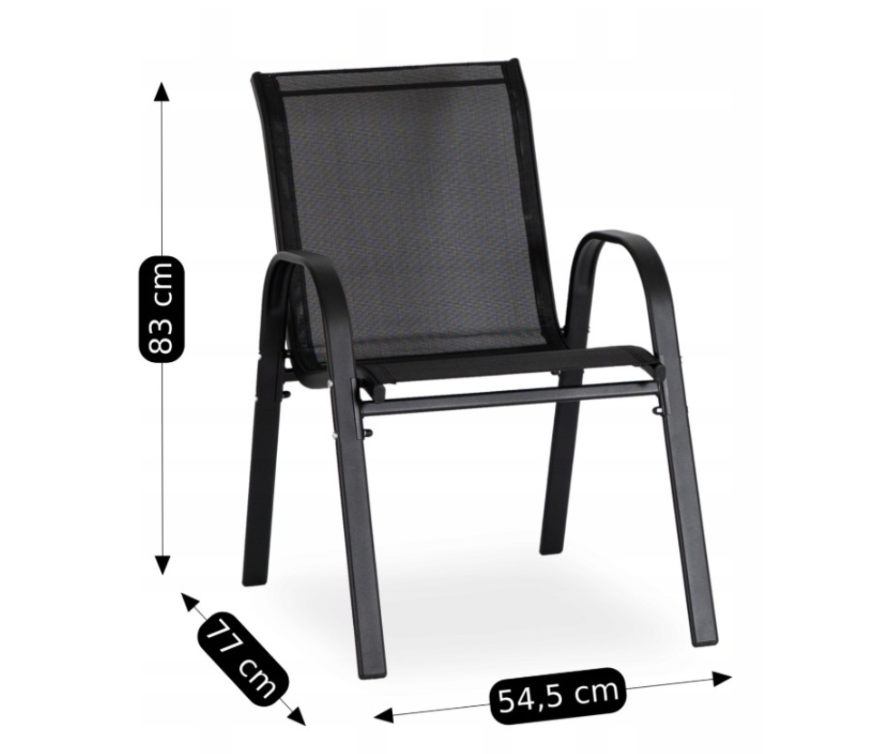 Zestaw Mebli Ogrodowych Ławka + Krzesło + Stolik Na Taras Czarne MINNESOTA Leroy Merlin