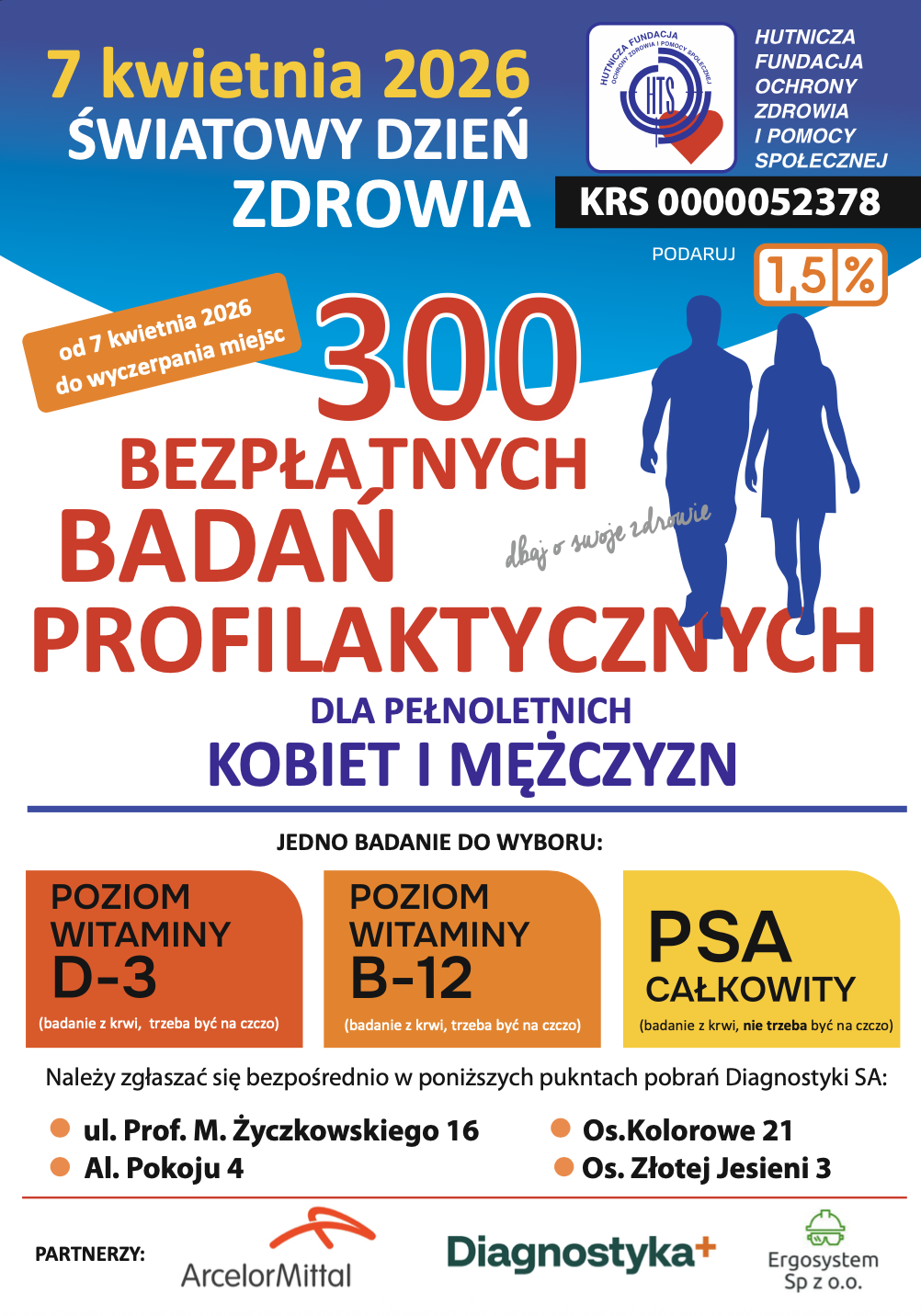 07.04 - Bezpłatne badania profilaktyczne z okazji Światowego Dnia Zdrowia, KRAKóW