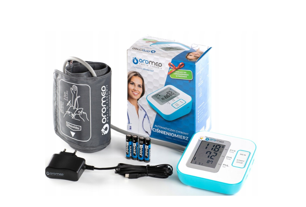 Ciśnieniomierz Naramienny N3 USB Zasilacz Arytmia LCD 2x60 Mankiet 22-40