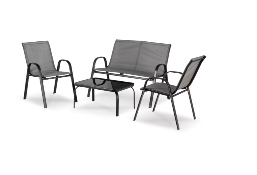 Zestaw Mebel Elite Mebli Ogrodowych Na Taras Ogród Komplet Textilene Szary MINNESOTA 1 kpl.