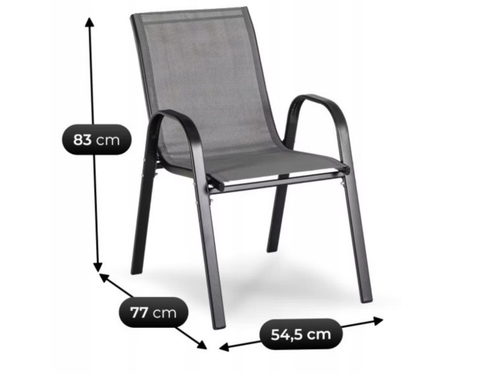 Zestaw Mebel Elite Mebli Ogrodowych Na Taras Ogród Komplet Textilene Szary MINNESOTA 1 kpl.