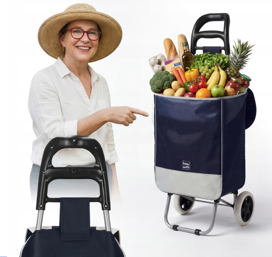 WÓZEK ZAKUPOWY SKŁADANY ROZNE KOLORY