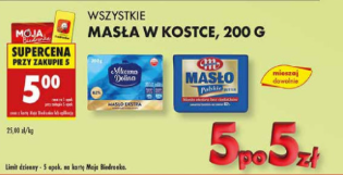 Masło w Biedronce po 5 zł przy zakupie 5
