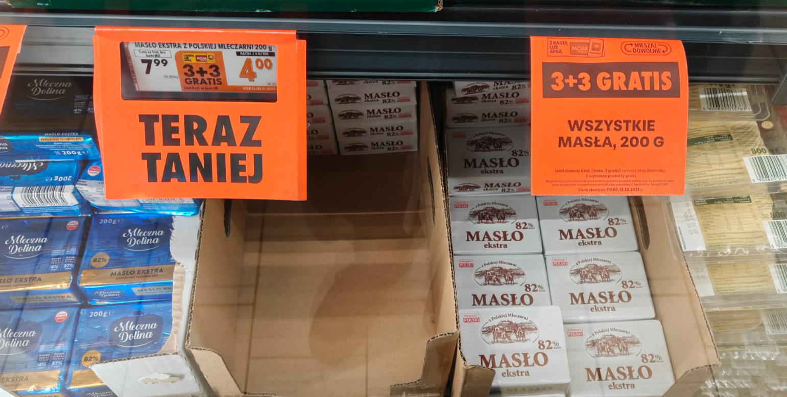 Masło w Biedronce 3+3 gratis na WSZYSTKIE Masła 200 g