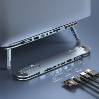 Stojak na laptopa z hubem usb USB3.0 / 4K HDMI / PD3.0 / Czytnik kart SD/TF / Audio 3.5mm