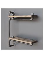 Nietypowy regał ścienny "Boru" w kolorze brązowym - 47 x 60 x 13 cm