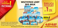 Wszystkie lody Big Milk drugi za 1zł