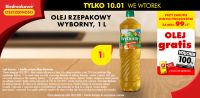 Olej 1L gratis przy zakupach za 99zł w biedronce