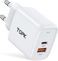 TOPK Ładowarka USB-C 20W 2 porty z Power Delivery 3.0