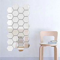 Sześciokątne naklejki lustrzane, samoprzylepne, 24 szt.