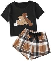 Damska piżama z krótkim rękawem i szortami