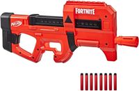 Nerf Fortnite, Kompaktowy Blaster z napędem SMG, Ultra czerwona powłoka, 8 rzutek wewnętrznych, 8 rzutek piankowych Elite
