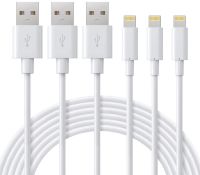 3-pak kabli do ładowania iPhone'a 2m z certyfikatem (kompatybilny z iPhone’em 11 13 12 Xs Max XR 8 Plus 7 Plus 6 Plus iPad iPod)