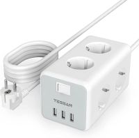TESSAN 6-drożna listwa zasilająca z USB z przedłużaczem 3M