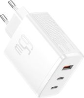 Baseus Ładowarka USB C 65W, zasilacz USB C, 3-portowa ładowarka PD