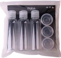 PARSA Beauty Zestaw podróżny z 6 pojemnikami PET i szpatułką do bagażu podręcznego