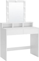 Toaletka VASAGLE RDT114W01 z lustrem i żarówkami 80x40x145 cm biała
