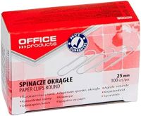 Spinacze biurowe Office Products - 100 sztuk, 25mm