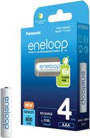 Panasonic eneloop  AAA 4 sztuki w zestawie, większa pojemność min. 800 mAh, 2100 cykli ładowania