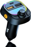 Adapter samochodowy Bluetooth,Nadajnik FM Bluetooth 5.0 z portem ładowania QC3.0 i 5V/3.1A Type-C