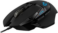 Logitech G G502 HERO, Mysz do gier z podświetleniem RGB, 11 programowalnymi przyciskami oraz możliwością regulacji wyważenia za pomocą (5) ciężarków o masie 3,6 g - Czarny