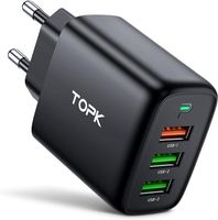 TOPK Ładowarka 3x USB 30W, Quick Charge 3.0