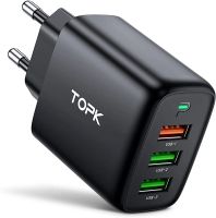 TOPK - ładowarka USB, 3 porty 30W z QC 3.0