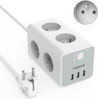 Kostka Zasilająca USB TESSAN z 6 Wieloma Francuskimi Gniazdami i 3 Portami USB