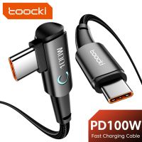Kabel Toocki 60W PD USB-C do USB-C 90 stopni - 1 metr