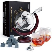 Zestaw do whisky GLOBUS: karafka, 2 szklanki i kamienne kostki