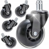 5X KÓŁKA DO FOTELA OBROTOWEGO MOCNE KAUCZUKOWE GUMOWE SILIKONOWE 10MM GWINT