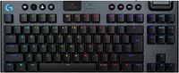 Logitech G G915 X, o płaskim profilu, z technologią LIGHTSPEED, podwójne nakładki na klawisze z PBT, wykończenie, niebieskie przełączniki GL Blue z wyraźnym kliknięciem, QWERTY US INT'L - Czarny
