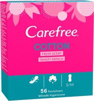 Carefree Wkładki higieniczne Cotton Feel Normal o świeżym zapachu, rozmiar normalny, 56 sztuk (1 opakowanie)