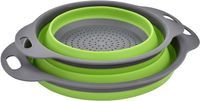 ZUOFENG Składany cedzak 2 rozmiary w zestawie: 20 cm i 25 cm (zielone)
