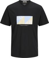 JACK & JONES Jortavira męska koszulka z logo SS Crew Neck, czarny, S