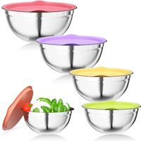 Newaner Zestaw 5 misek ze stali nierdzewnej z hermetyczną pokrywką Kitchenaid 4,5/ 3,5/ 2,5/ 2/ 1,4 l