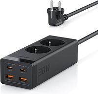 TESSAN 30W Listwa zasilające z USB C, GaN USB-C