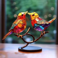 AMZLORD Kolorowe ptaki ozdoba stołowa