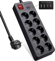 Listwa Zasilająca z USB C, Gniazdo z 10 Gniazdami (16A/4000W)