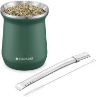 Navaris Yerba Mate zestaw kubków ze stali nierdzewnej – 300 ml