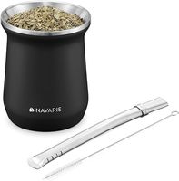 Zestaw startowy Navaris Yerba Mate - tykwa 300ml z bombilią i szczotką do czyszczenia