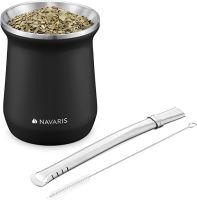 Navaris Yerba Mate zestaw kubków ze stali nierdzewnej – 300 ml
