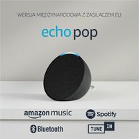 Echo Pop | Wersja międzynarodowa | Szerokopasmowy, kompaktowy, inteligentny głośnik Wi-Fi i Bluetooth z Alexą | Antracytowy | Język polski niedostępny