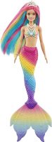 Barbie GTF89 - Dreamtopia Rainbow magiczna lalka syrenka z tęczowymi włosami