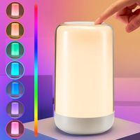 Lampka Nocna RGB LED – 10 Poziomów Jasności, 16 Kolorów, Dotykowa, Akumulatorowa 1200 mAh