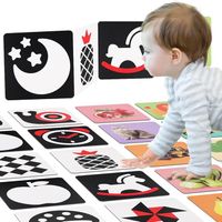 Czarne i białe karty dla niemowląt, 80 sztuk zabawek dla dzieci